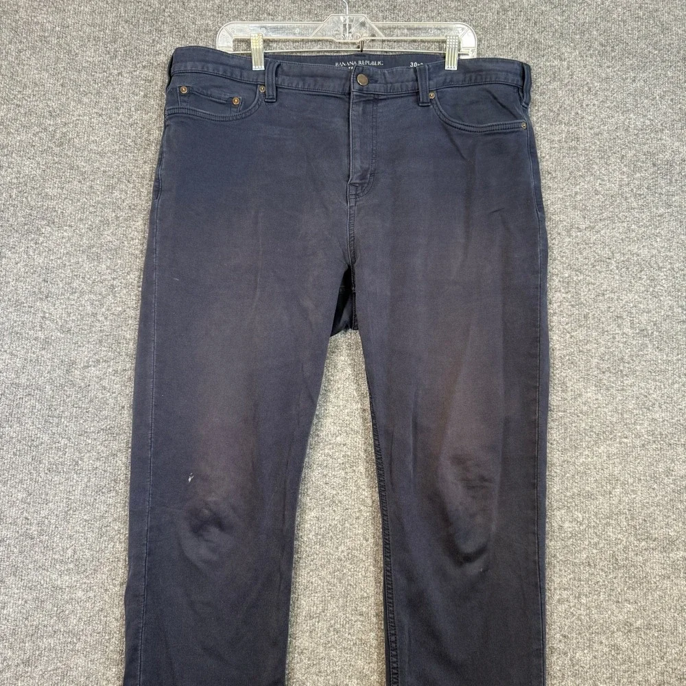 Banana Republic Traveler Pants Mens 38x32 Blue‎ Slim Fit Stretch Casual Chino
